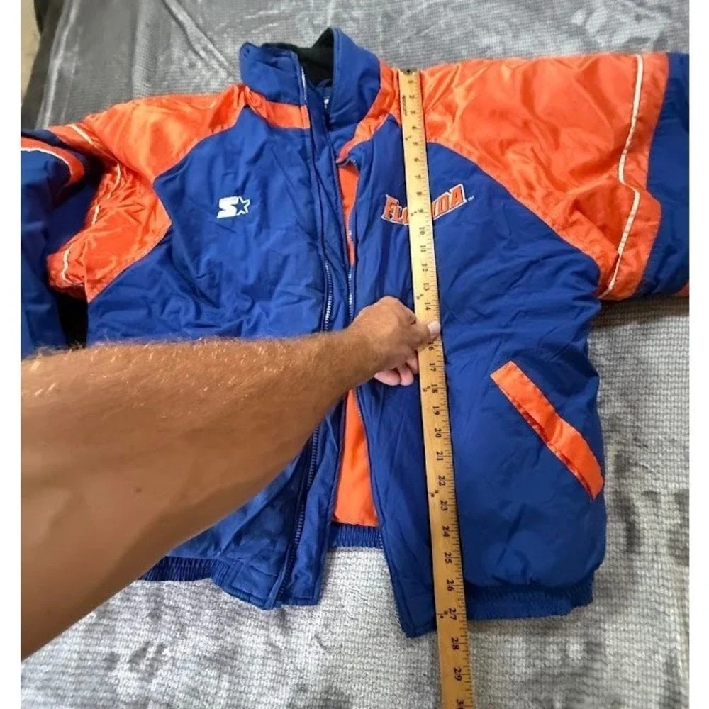 Vintage Starter Florida‎ Gators Puffer Jacket Blue Orange Mens XL NO ZIPPER
